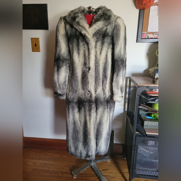 Vintage Jackets & Blazers - STERLING STALL | L/XL Vintage Faux Mink Fur Coat Canadian Made Luxe Goth